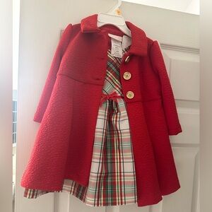 Plaid dress with coat